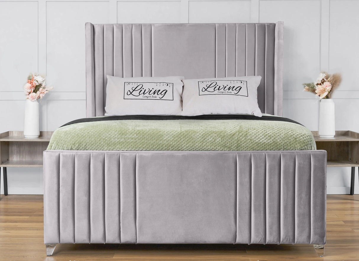 Elise lined winged Upholstered Bed