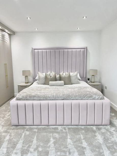 Hampton panel upholstered bed