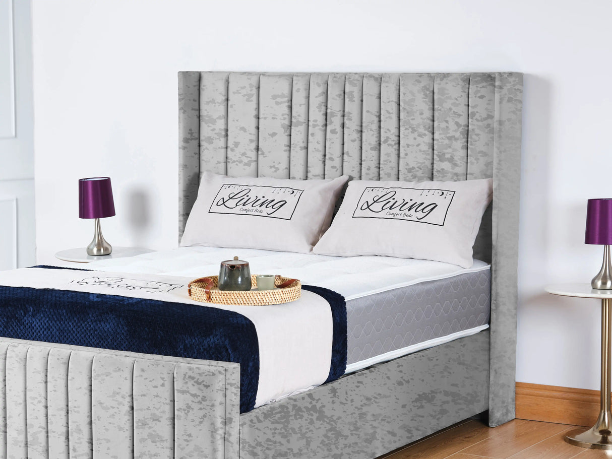 Valencia Lined Wings Upholstered Bed