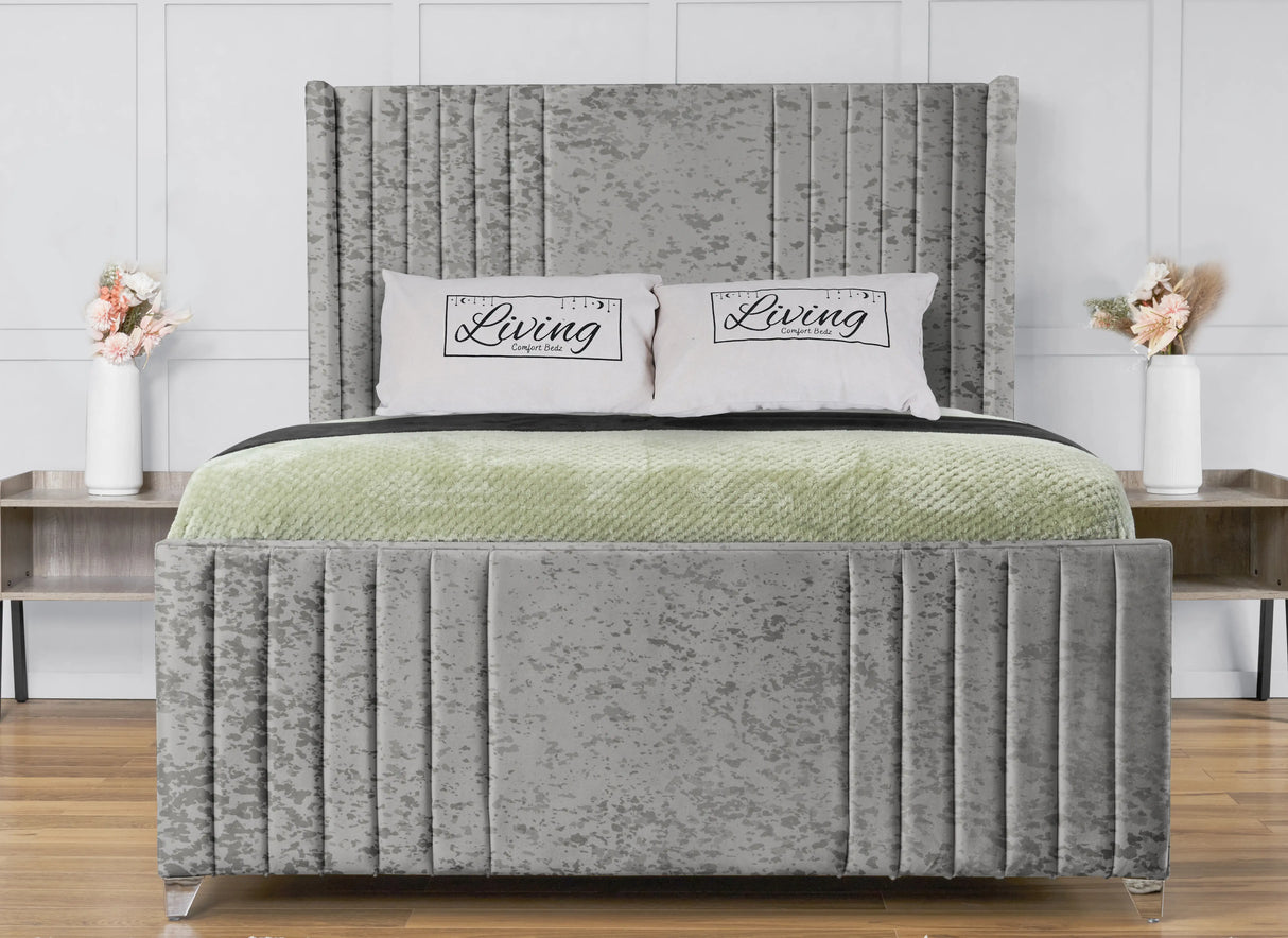 Elise lined winged Upholstered Bed