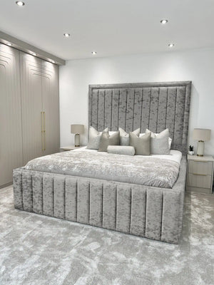 Hampton panel upholstered bed
