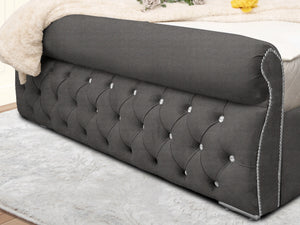 Swan Sleigh Chesterfield Upholstered Bed