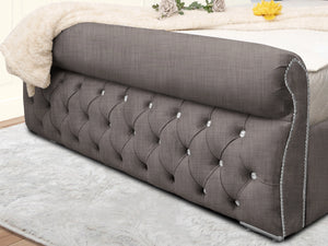 Swan Sleigh Chesterfield Upholstered Bed