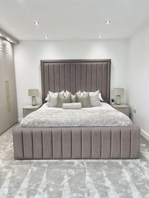 Hampton panel upholstered bed