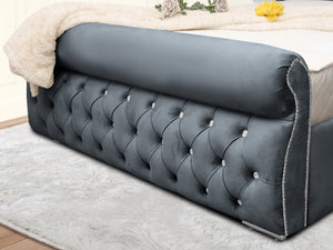 Swan Sleigh Chesterfield Upholstered Bed
