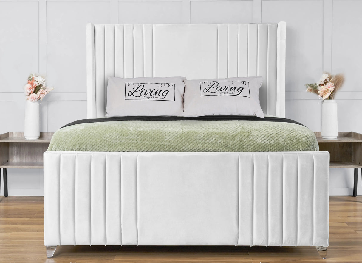 Elise lined winged Upholstered Bed