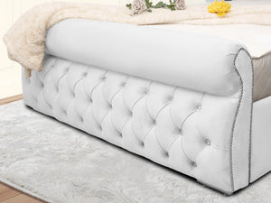 Swan Sleigh Chesterfield Upholstered Bed