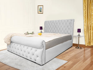 Swan Sleigh Chesterfield Upholstered Bed