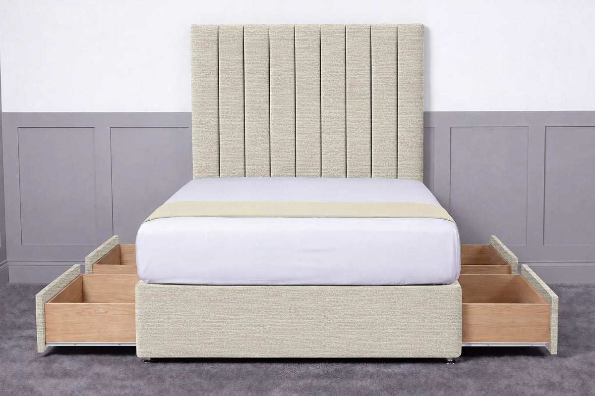 Luxury Ashford 26-inch Headboard Lined Panel Divan Bed