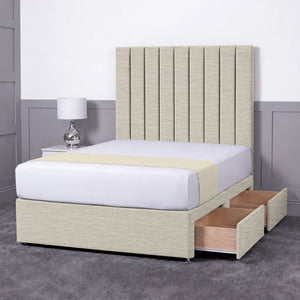 Luxury Ashford 26-inch Headboard Lined Panel Divan Bed