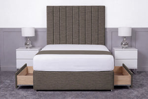 Luxury Ashford 26-inch Headboard Lined Panel Divan Bed