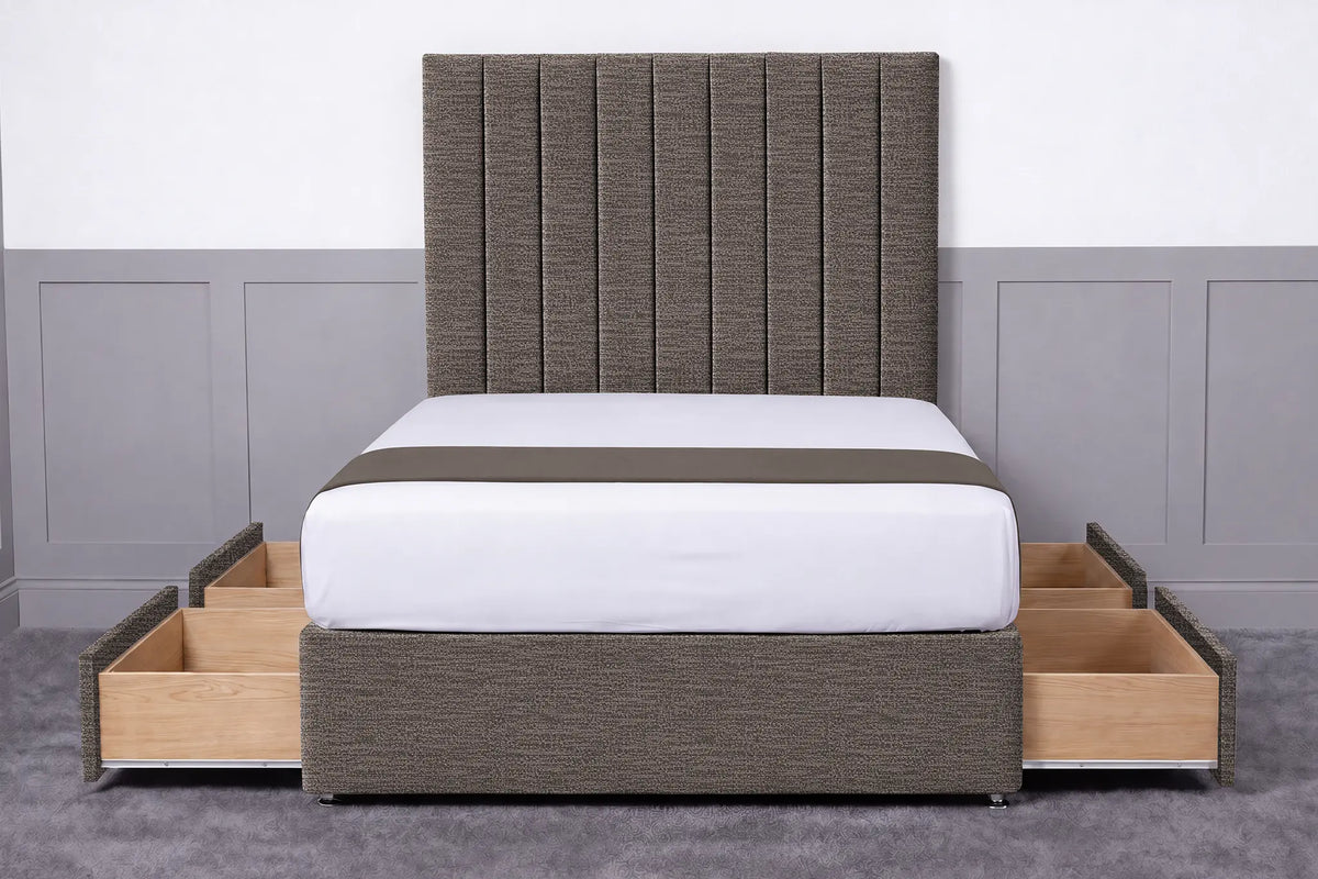 Luxury Ashford 26-inch Headboard Lined Panel Divan Bed