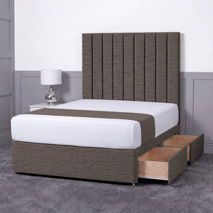 Luxury Ashford 26-inch Headboard Lined Panel Divan Bed