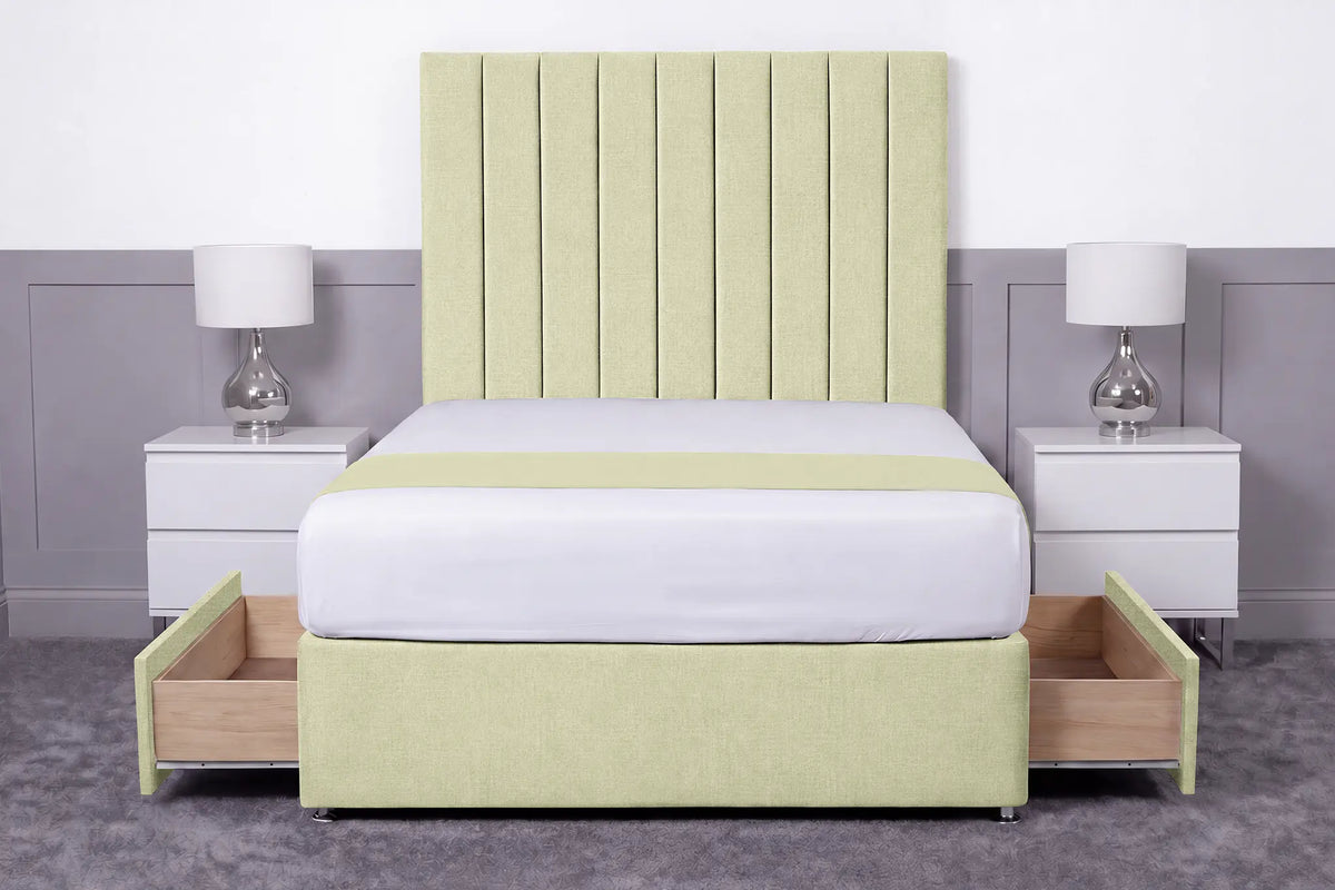 Luxury Ashford 26-inch Headboard Lined Panel Divan Bed