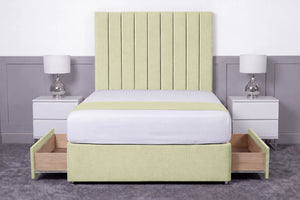 Luxury Ashford 26-inch Headboard Lined Panel Divan Bed
