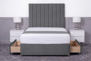 Luxury Ashford 26-inch Headboard Lined Panel Divan Bed