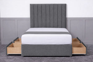 Luxury Ashford 26-inch Headboard Lined Panel Divan Bed