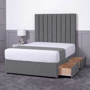 Luxury Ashford 26-inch Headboard Lined Panel Divan Bed