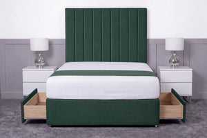 Luxury Ashford 26-inch Headboard Lined Panel Divan Bed