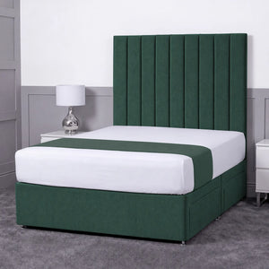 Luxury Ashford 26-inch Headboard Lined Panel Divan Bed