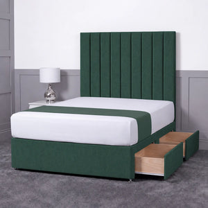 Luxury Ashford 26-inch Headboard Lined Panel Divan Bed