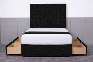 Luxury Ashford 26-inch Headboard Lined Panel Divan Bed