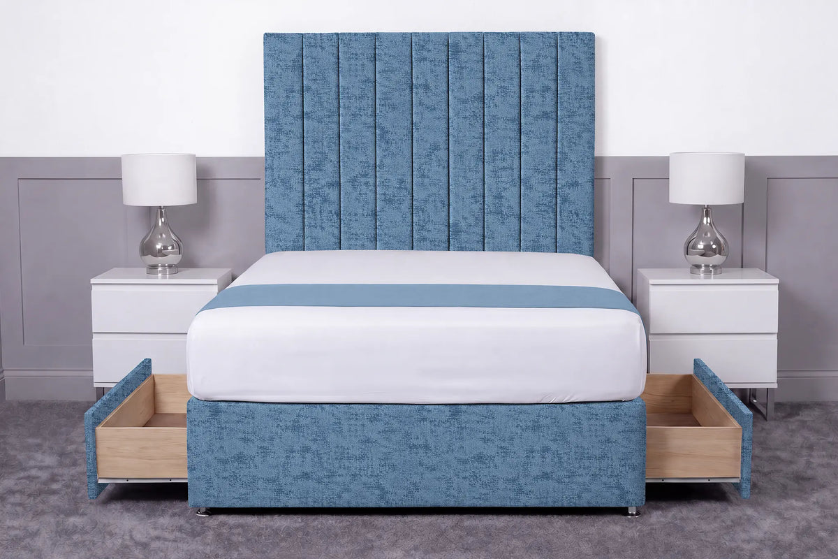Luxury Ashford 26-inch Headboard Lined Panel Divan Bed