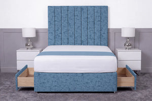 Luxury Ashford 26-inch Headboard Lined Panel Divan Bed