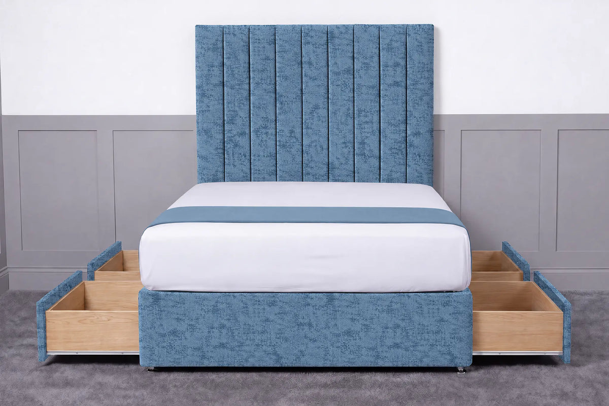 Luxury Ashford 26-inch Headboard Lined Panel Divan Bed