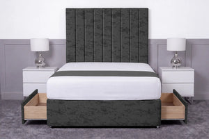 Luxury Ashford 26-inch Headboard Lined Panel Divan Bed