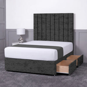 Luxury Ashford 26-inch Headboard Lined Panel Divan Bed
