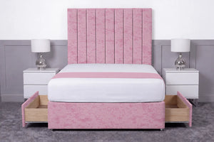 Luxury Ashford 26-inch Headboard Lined Panel Divan Bed