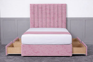 Luxury Ashford 26-inch Headboard Lined Panel Divan Bed