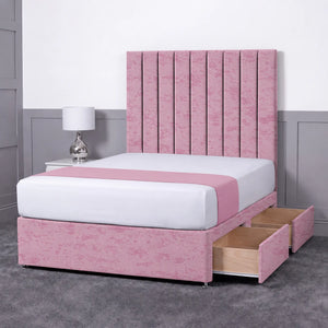 Luxury Ashford 26-inch Headboard Lined Panel Divan Bed