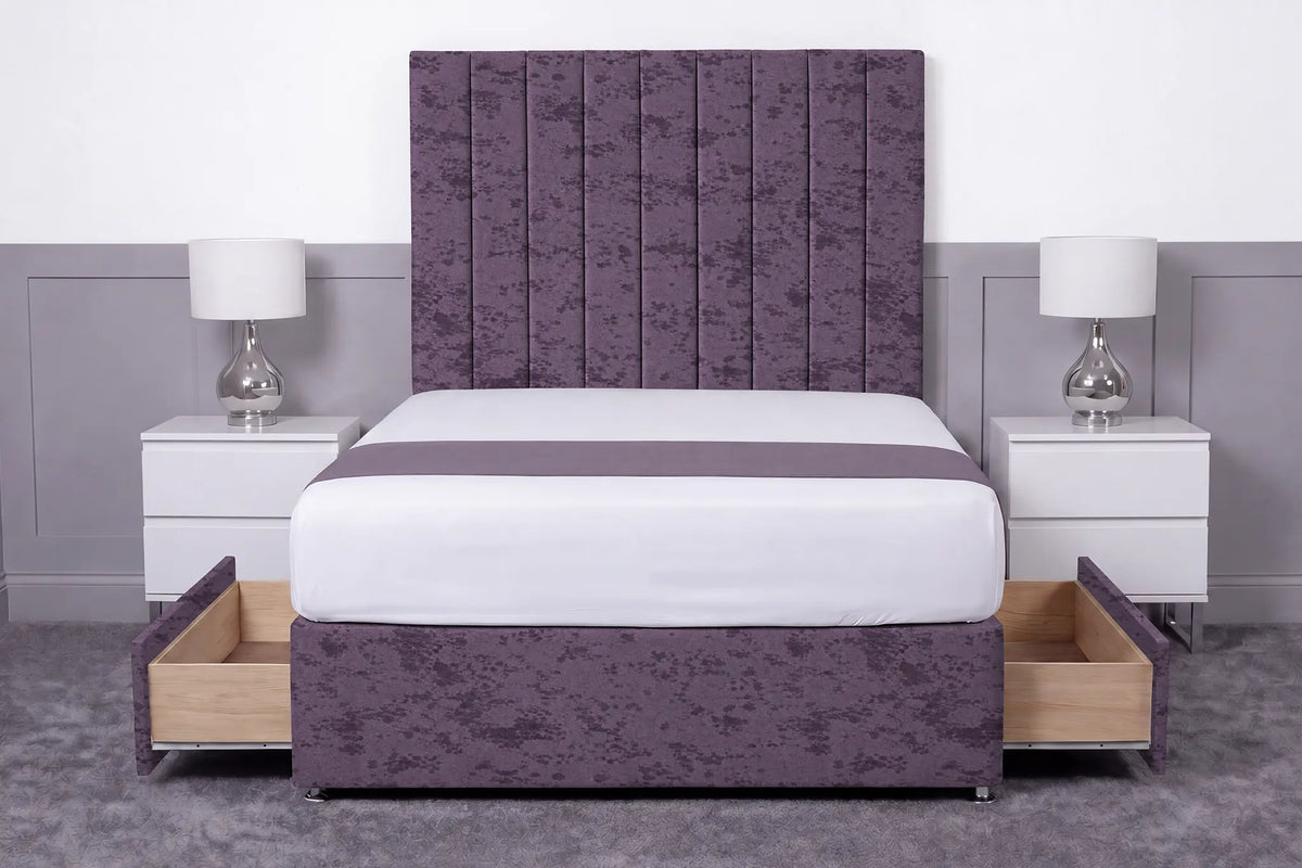 Luxury Ashford 26-inch Headboard Lined Panel Divan Bed
