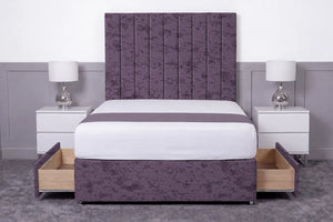 Luxury Ashford 26-inch Headboard Lined Panel Divan Bed