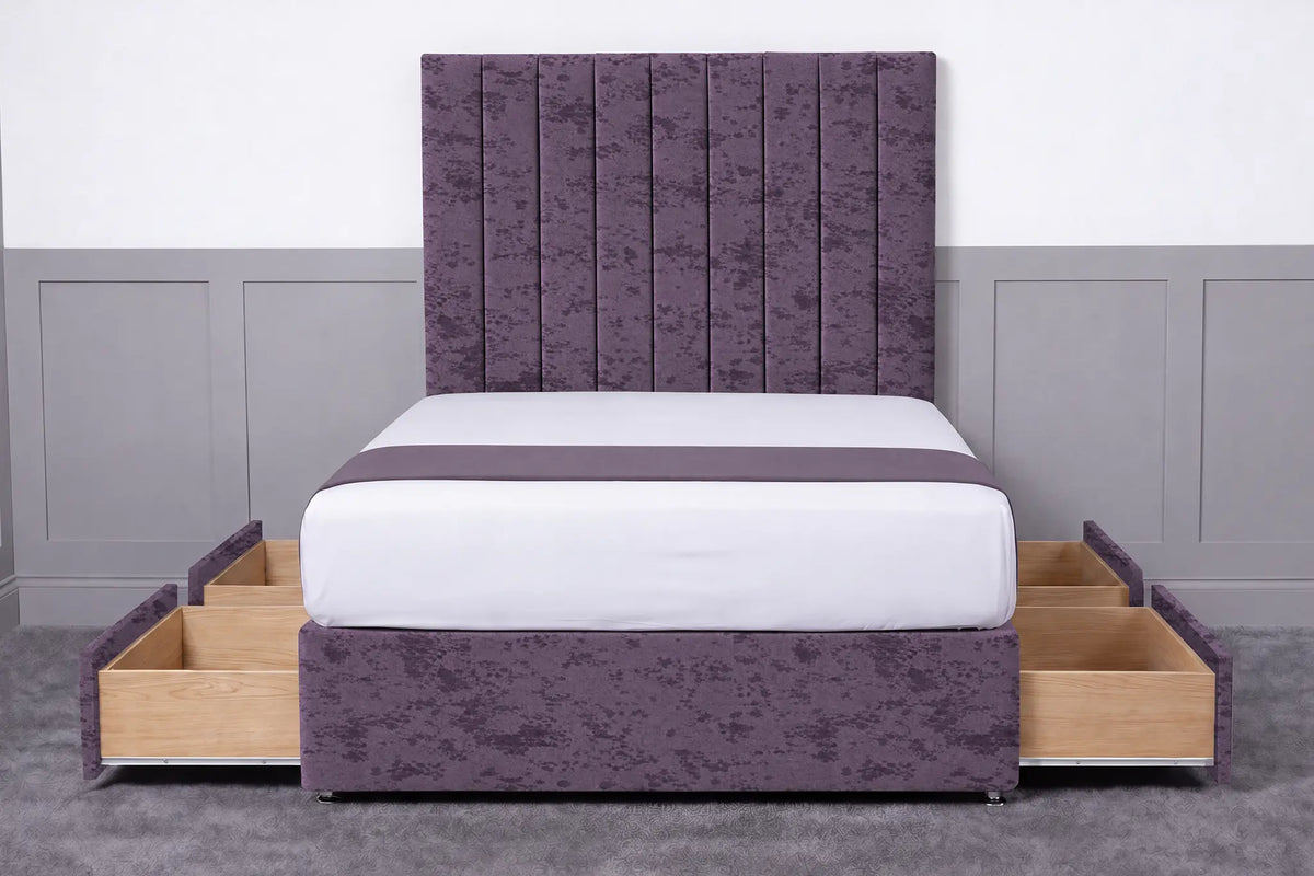 Luxury Ashford 26-inch Headboard Lined Panel Divan Bed