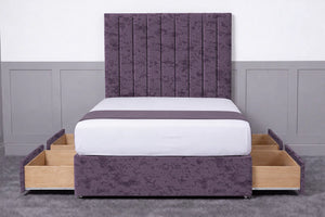 Luxury Ashford 26-inch Headboard Lined Panel Divan Bed