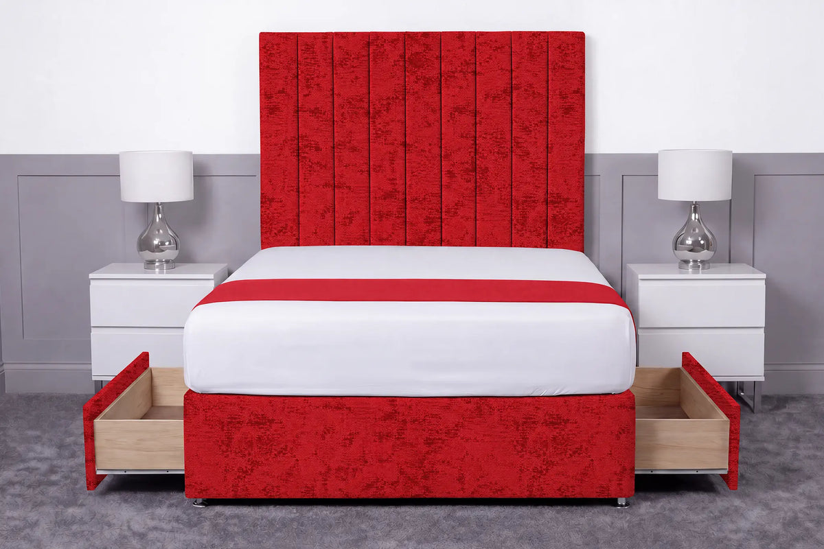 Luxury Ashford 26-inch Headboard Lined Panel Divan Bed