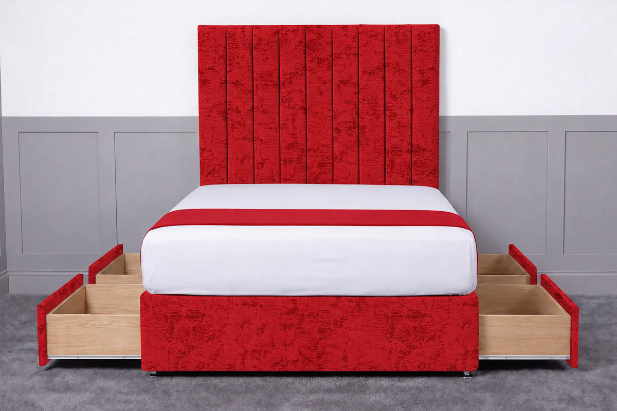 Luxury Ashford 26-inch Headboard Lined Panel Divan Bed
