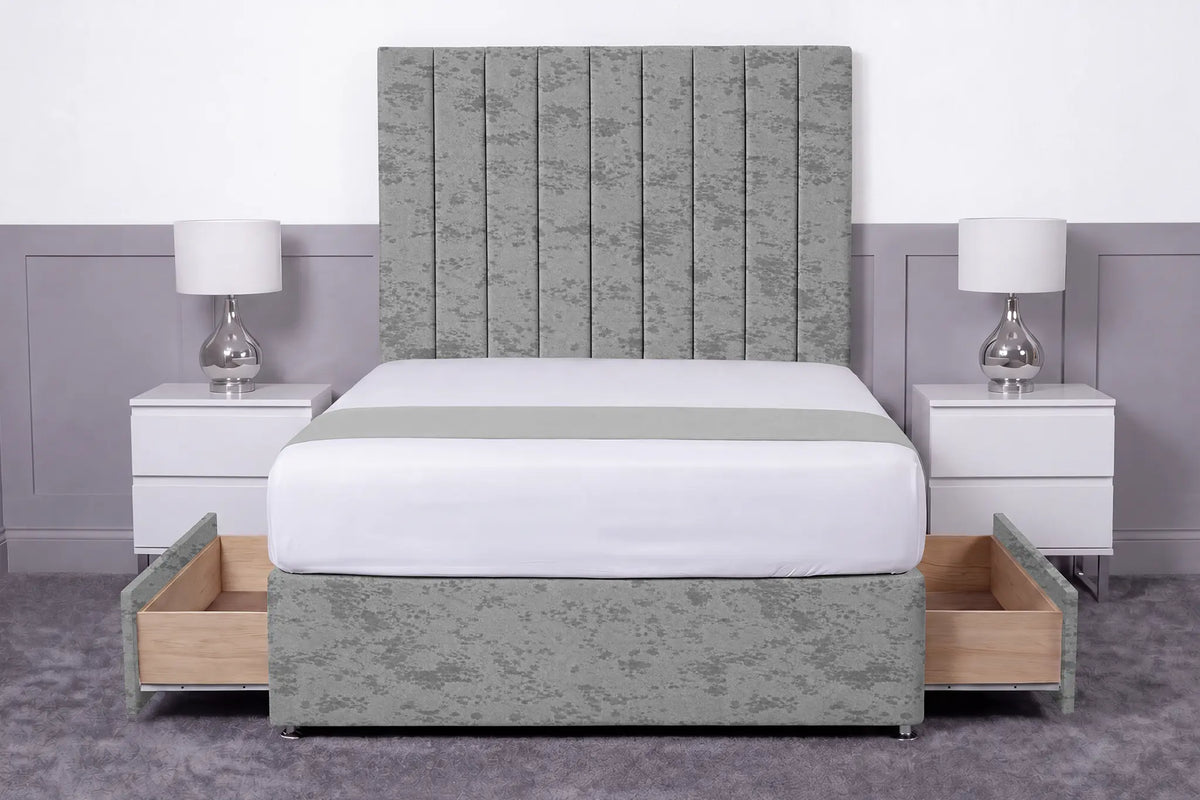 Luxury Ashford 26-inch Headboard Lined Panel Divan Bed