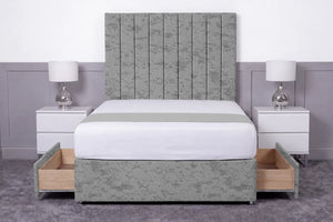 Luxury Ashford 26-inch Headboard Lined Panel Divan Bed
