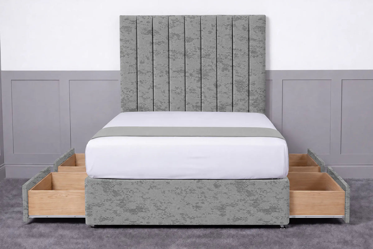 Luxury Ashford 26-inch Headboard Lined Panel Divan Bed