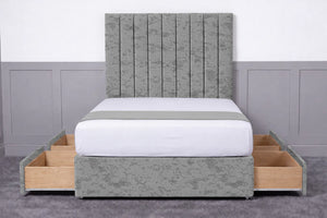 Luxury Ashford 26-inch Headboard Lined Panel Divan Bed