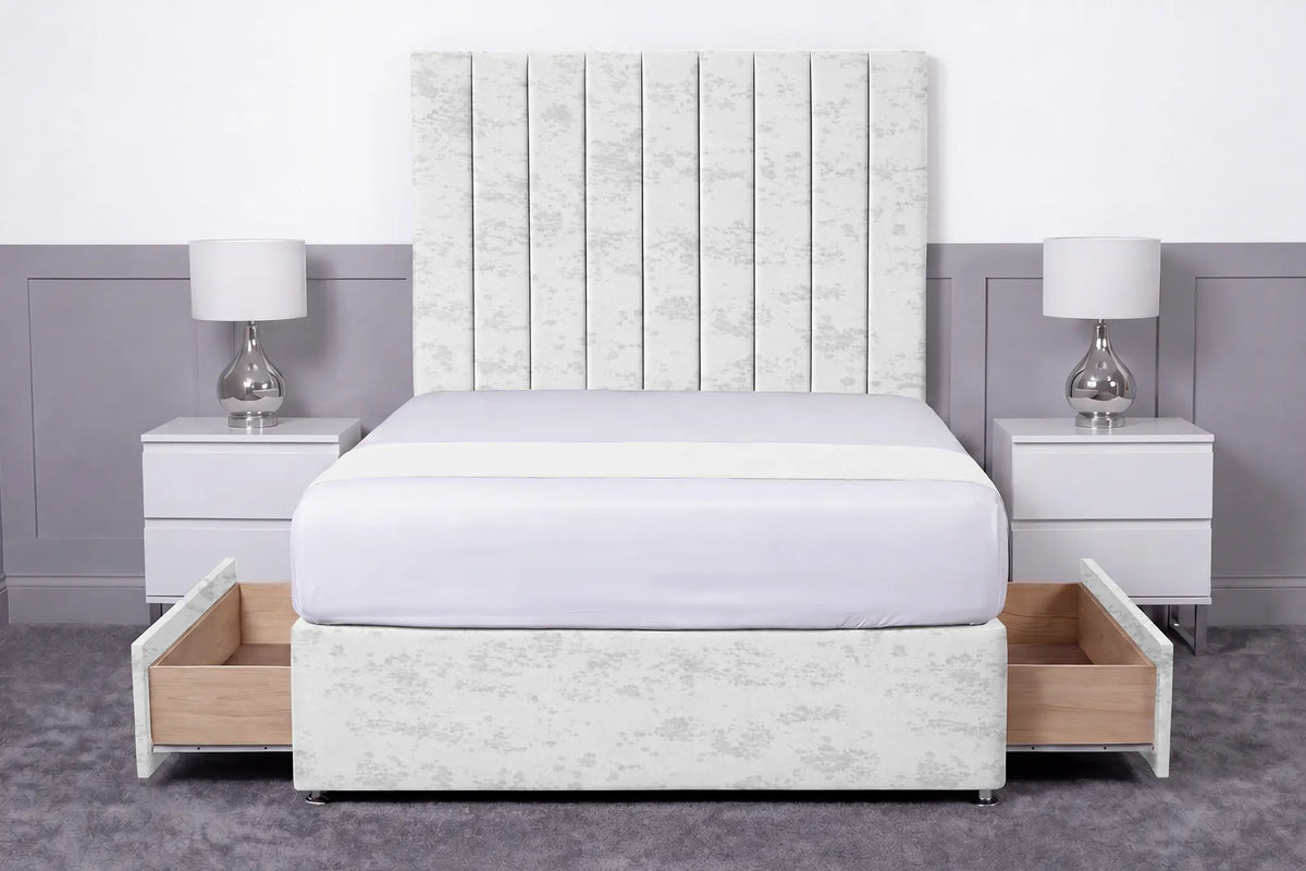 Luxury Ashford 26-inch Headboard Lined Panel Divan Bed