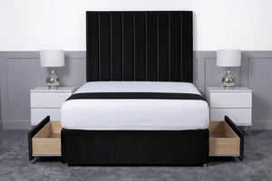 Luxury Ashford 26-inch Headboard Lined Panel Divan Bed