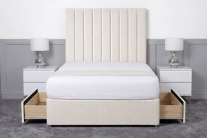 Luxury Ashford 26-inch Headboard Lined Panel Divan Bed