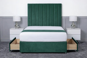 Luxury Ashford 26-inch Headboard Lined Panel Divan Bed