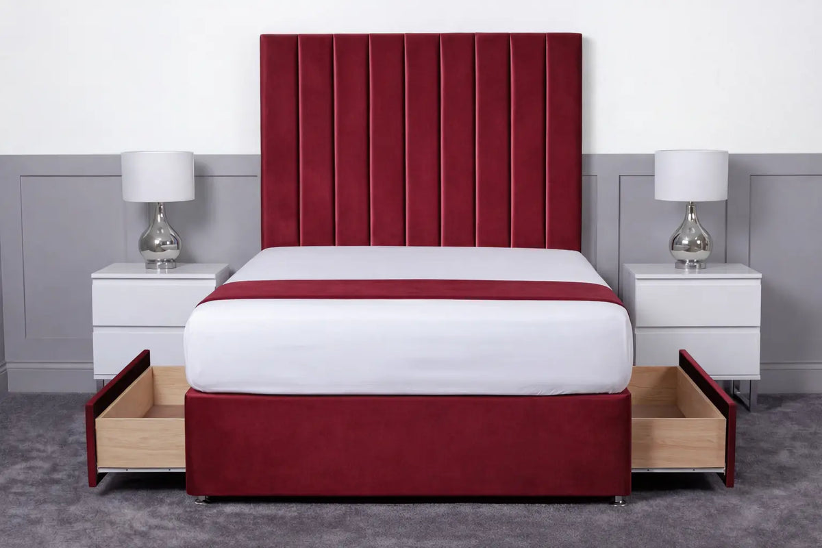 Luxury Ashford 26-inch Headboard Lined Panel Divan Bed