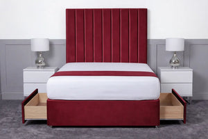 Luxury Ashford 26-inch Headboard Lined Panel Divan Bed